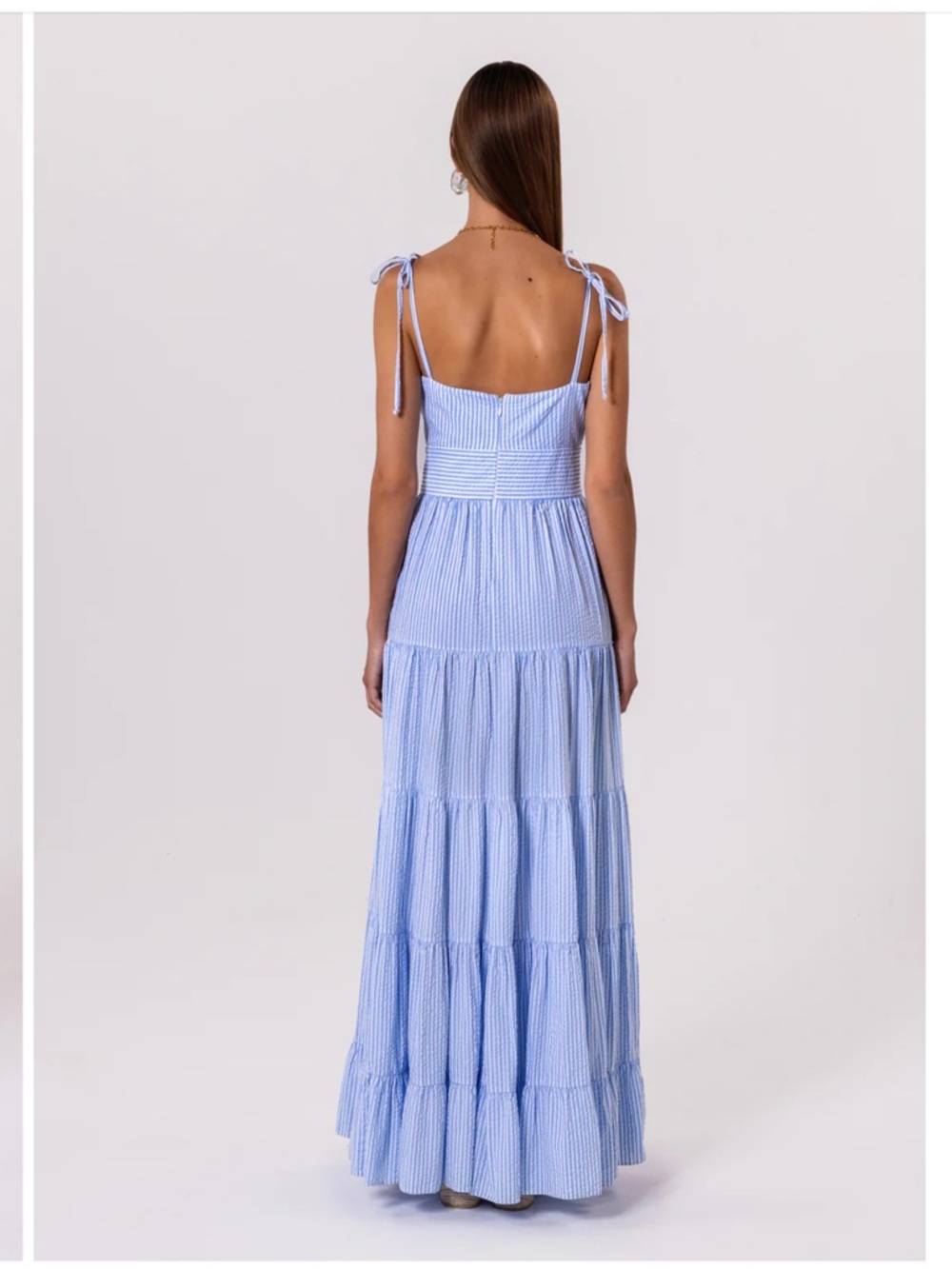 Seersucker Maxi Dress (Fiona Dress) - Picture 2 of 9